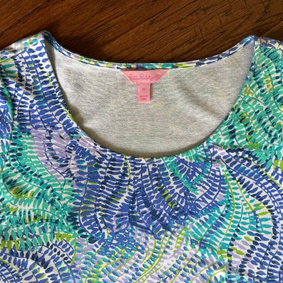 Lilly Pulitzer Tammy T-Shirt Dress Size XS Small Blue Current Fantasea - Picture 5 of 13